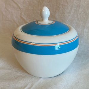 LENOX | Kate Spade New York Cays Stripe Blue Sugar Dish With Lid Tea Set Coffee
